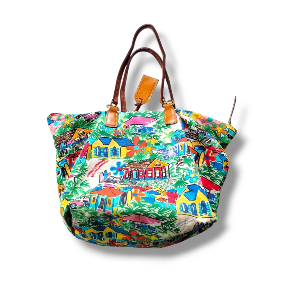 ✨️HP✨️Dooney & Bourke | Large Colorful "Sandbar" Tropical Vacation Tulip Tote - Picture 5 of 16